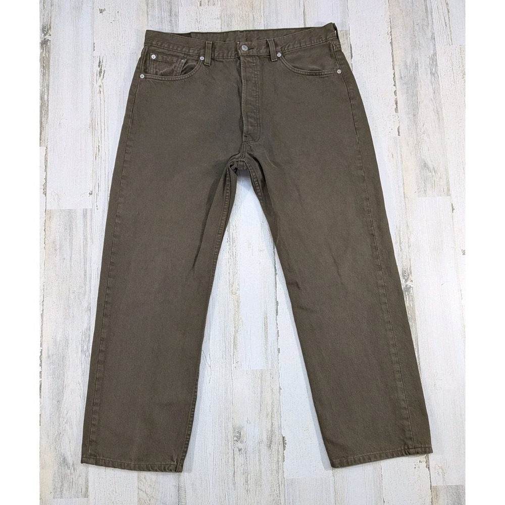 Vintage Levis Jeans Mens Fits 36x28 Green 501-0649 USA Made (Tag 38x32)